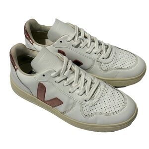 Veja V-10 White Metallic Pink Casual Vegan Sneakers Shoes Womens US 8